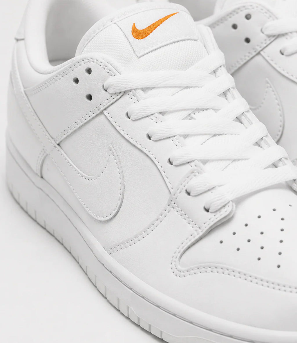 Nk Dunk Low "White Orange Swoosh"