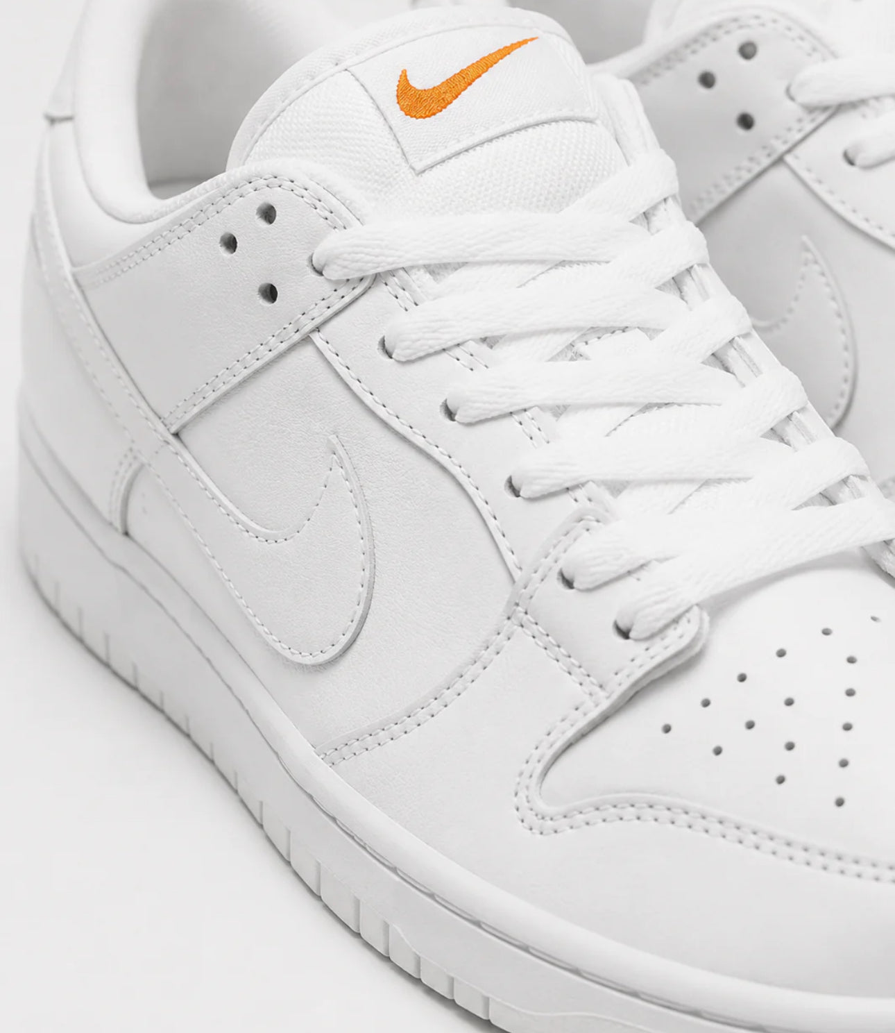 Nk Dunk Low "White Orange Swoosh"