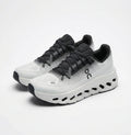 On Cloudmonster "Speckled Grey/Black"
