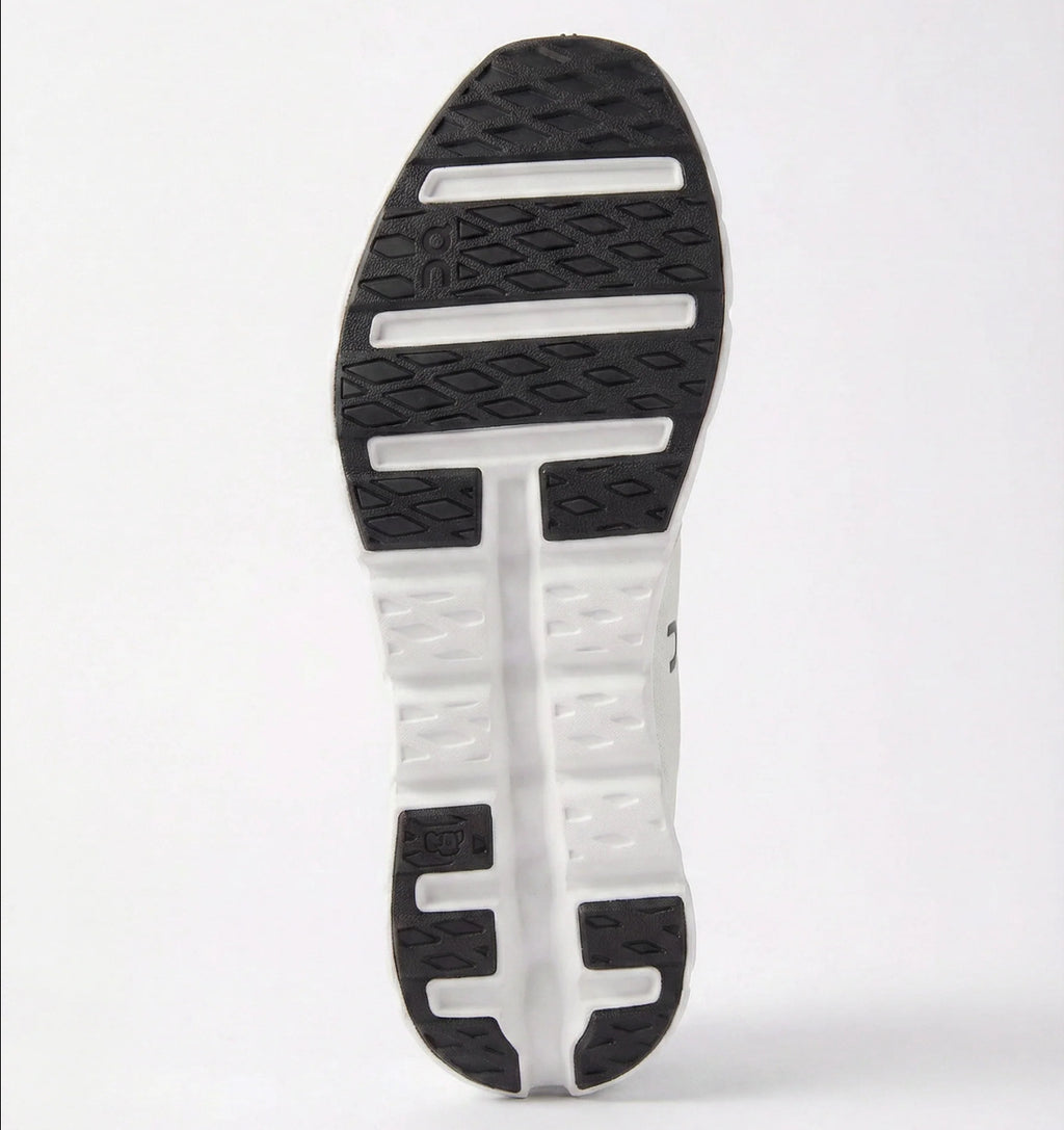 On Cloudmonster "Speckled Grey/Black"