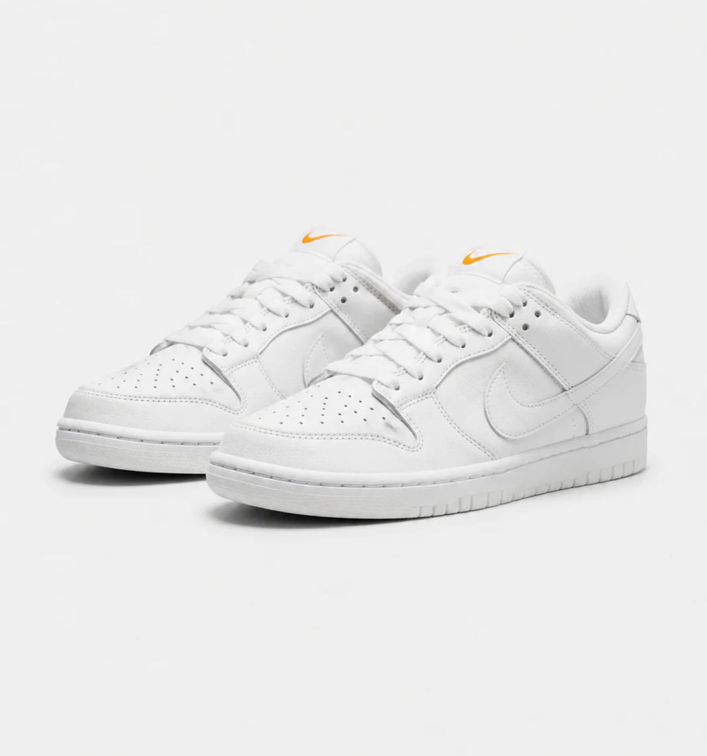 Nk Dunk Low "White Orange Swoosh"